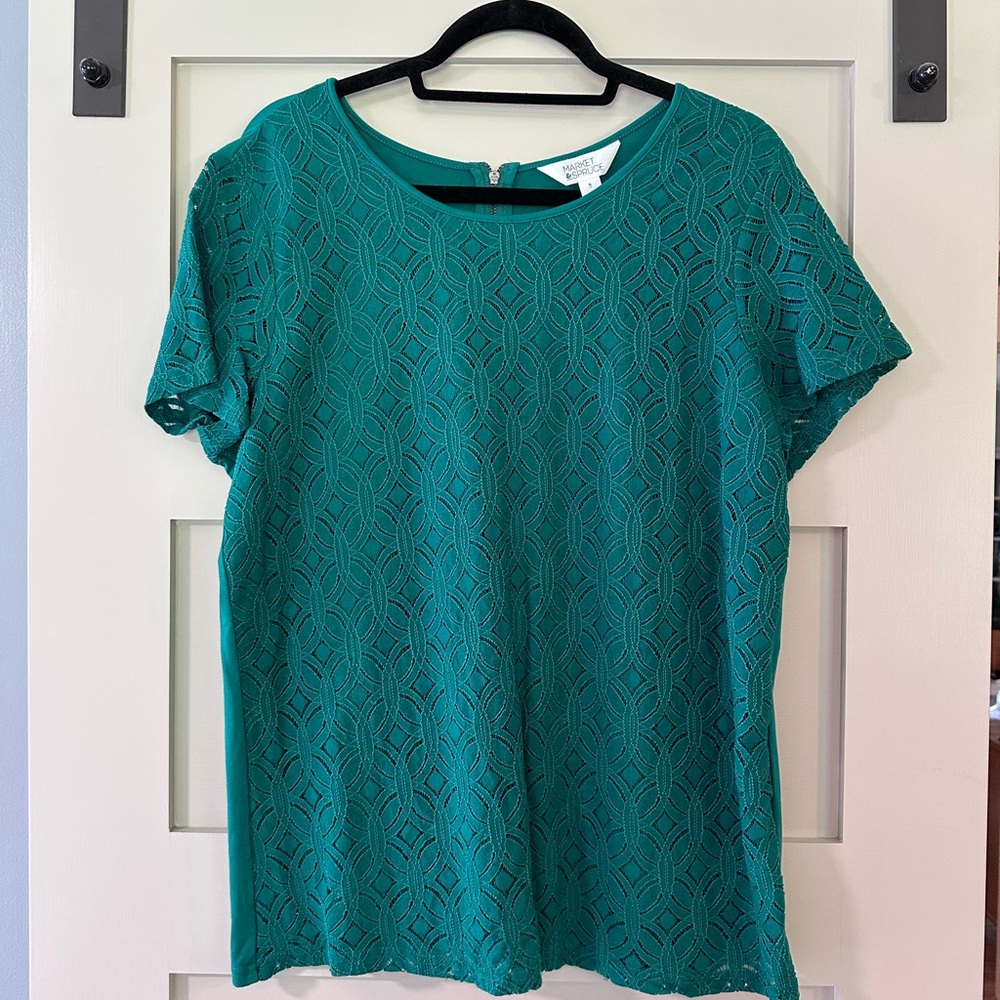 Market & Spruce Green Short Sleeve T-Shirt